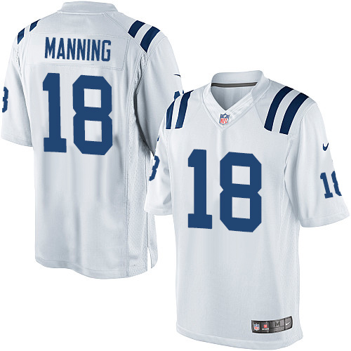 Men's Limited Peyton Manning Nike Jersey White Road - #18 NFL Indianapolis Colts